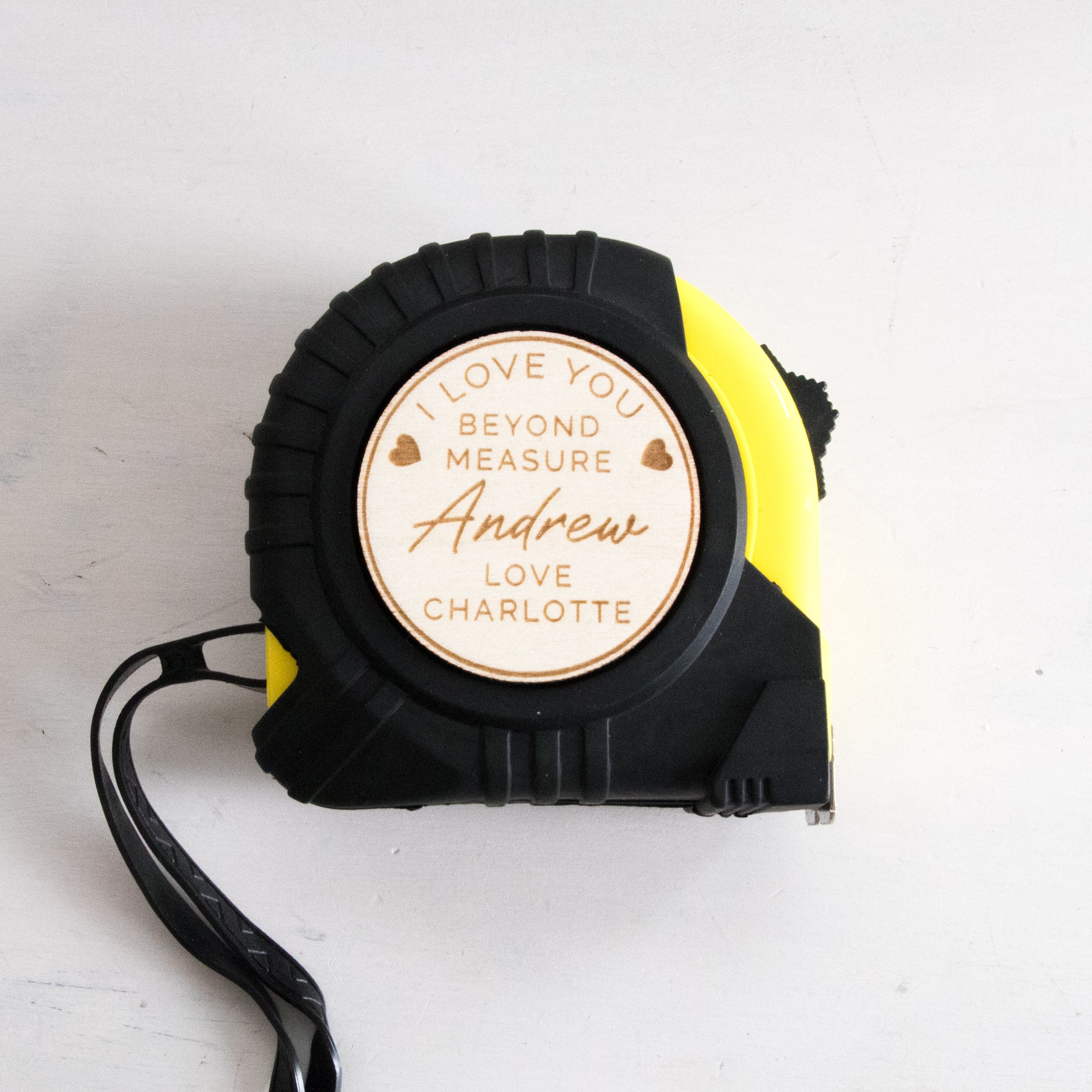 Custom Engraved Tape Measure - Hearts - 5m