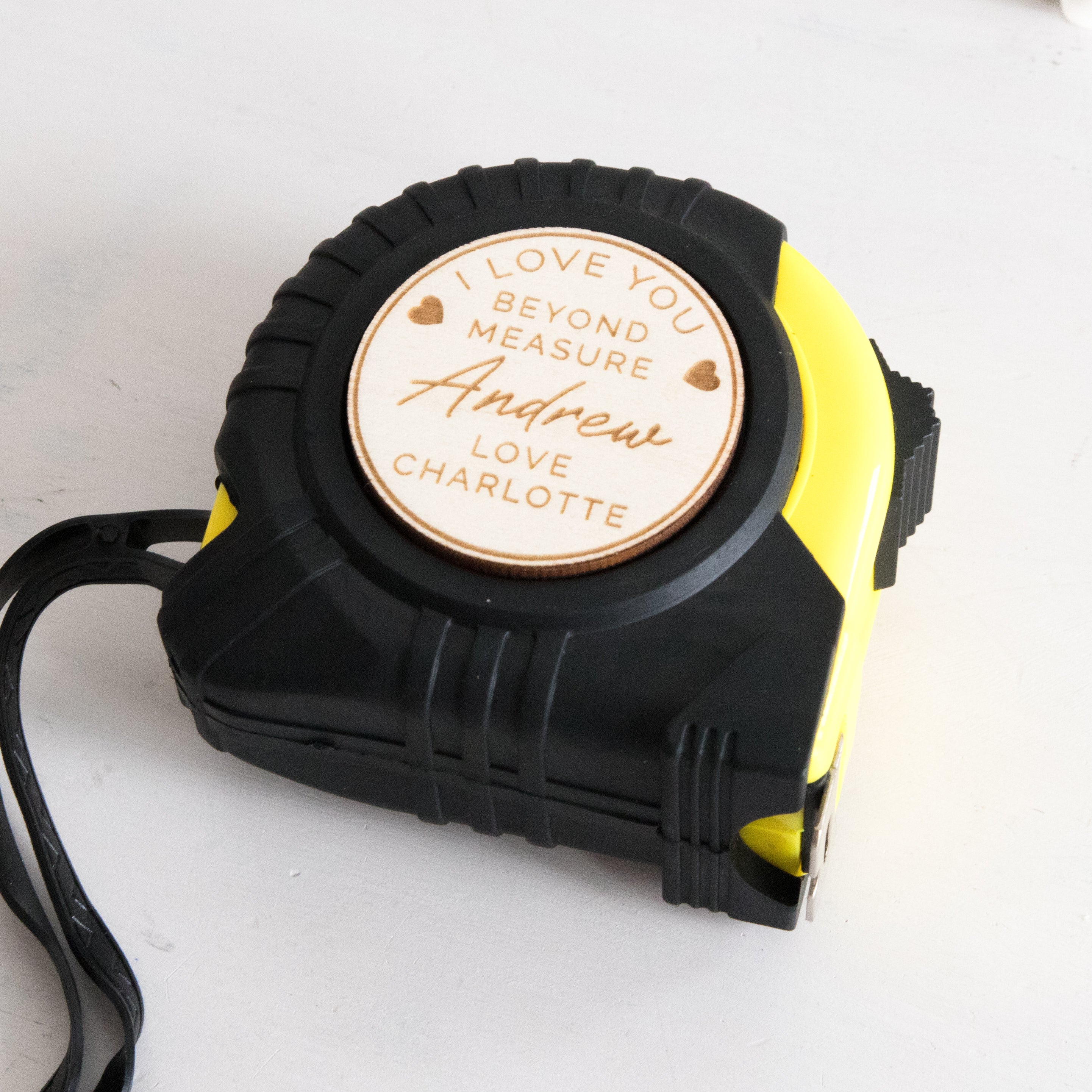 Custom Engraved Tape Measure - Hearts - 5m