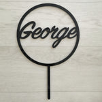 Load image into Gallery viewer, Name Circle Cake Topper
