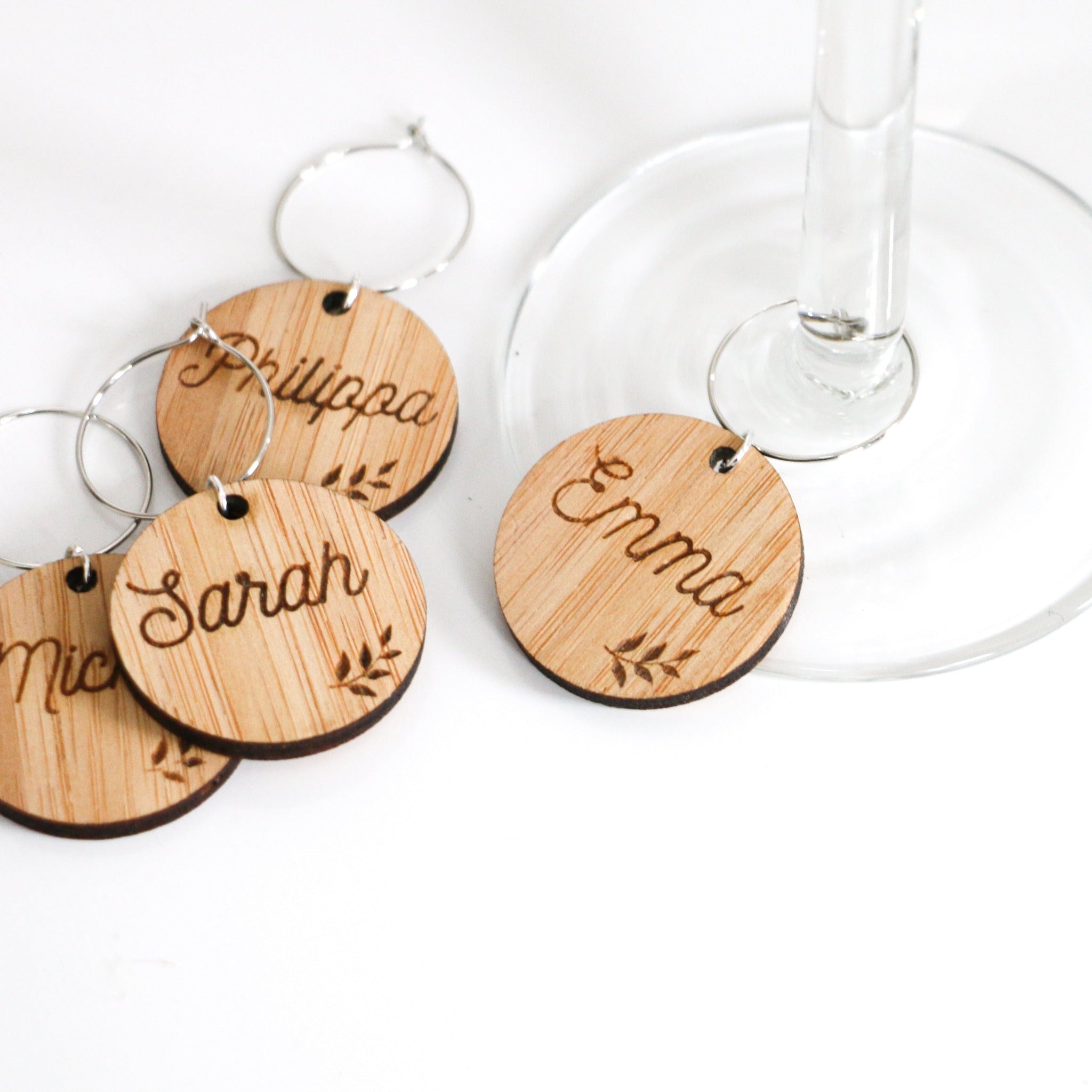 Personalised wine glass tags outlet