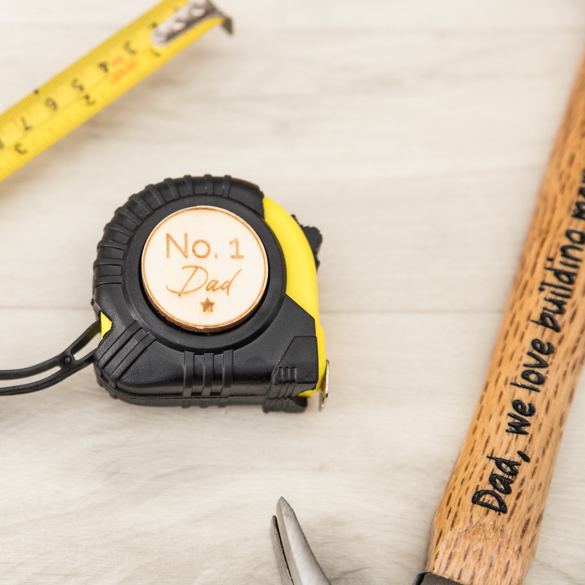 Engraved Hammer and Tape Measure Set