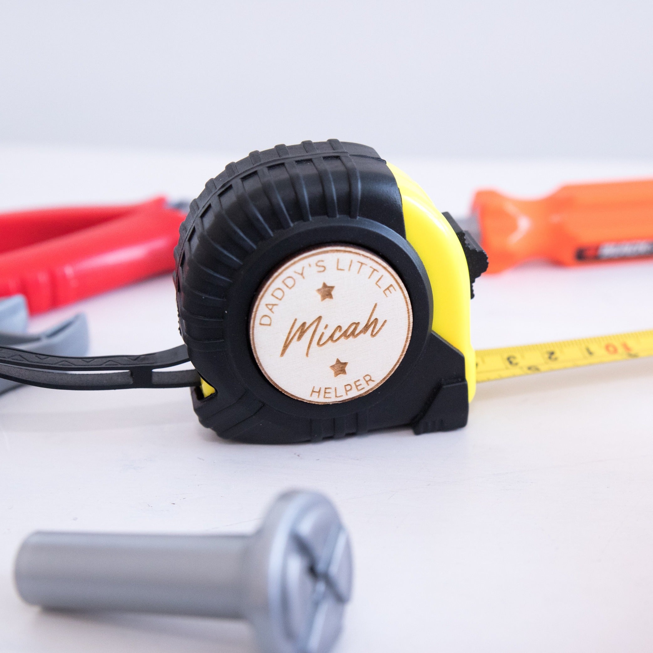 Personalized Tape Measure - Daddy' Of Little Helper Mechanic Tape Measure,  Dad Kid Names Tape Measure, Best Dad Ever Tape Measure, Funny Daddy Grandpa  Papa Tape Measure Gift 30996