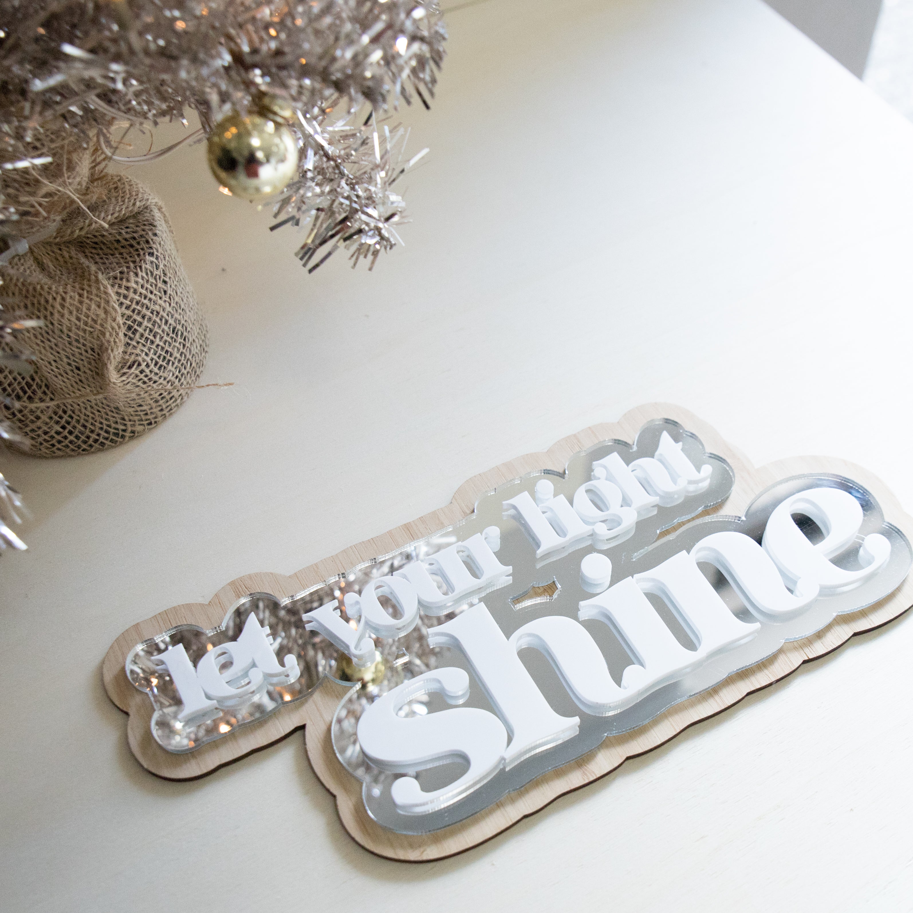 'Let Your Light Shine' Layered Plaque