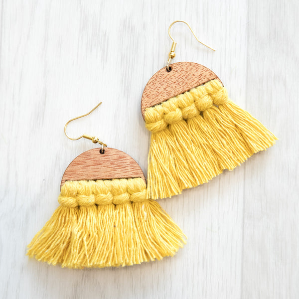 Tassel earrings mustard 2025