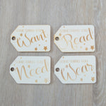 Load image into Gallery viewer, Want, Need, Wear, Read Gift tags
